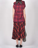 COMME des GARÇONS embroidered tartan wrap vest
