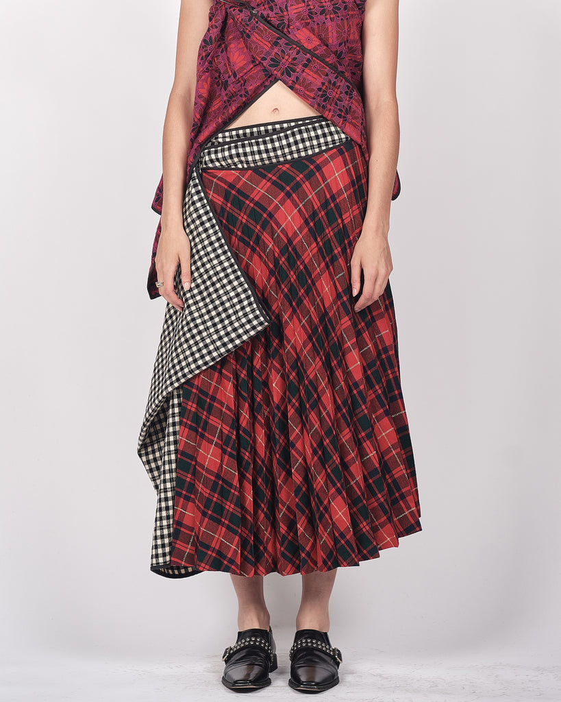 COMME des GARÇONS tartan wrap around kilt