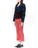 COMME DES GARÇONS velvet and check short coat