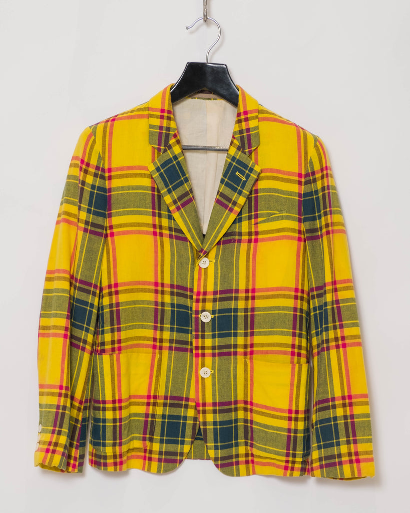 COMME des GARÇONS HOMME PLUS yellow tartan jacket