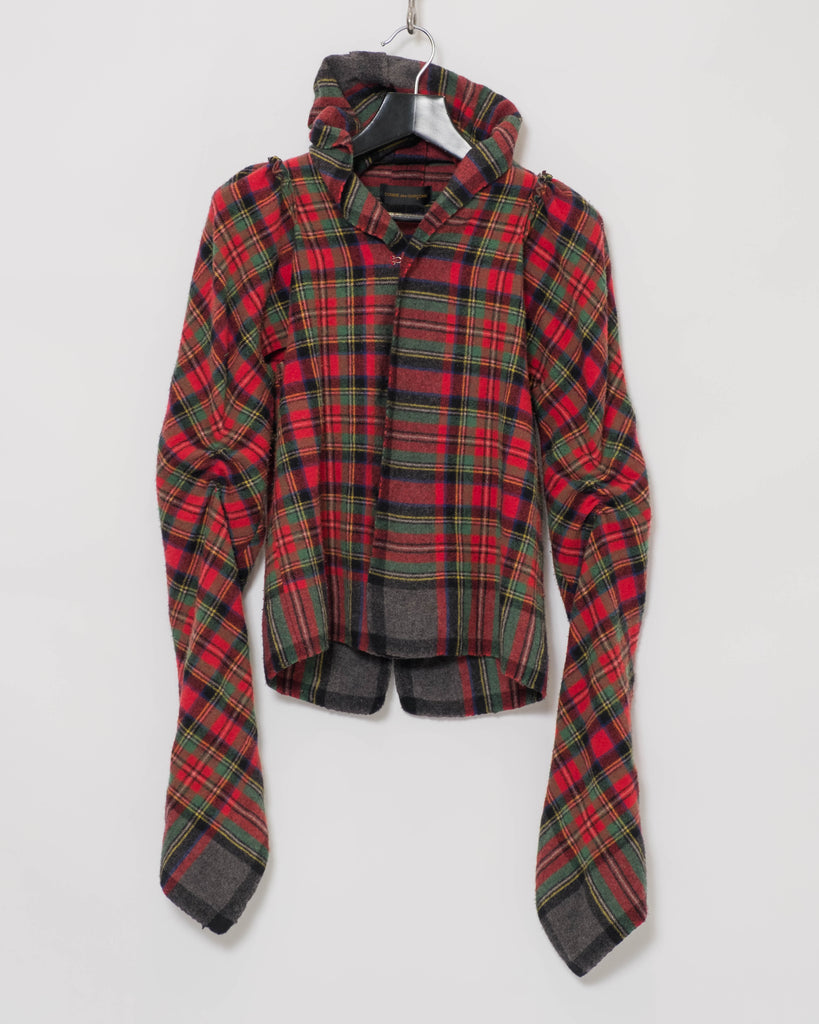 COMME des GARÇONS tartan scarf sleeve top
