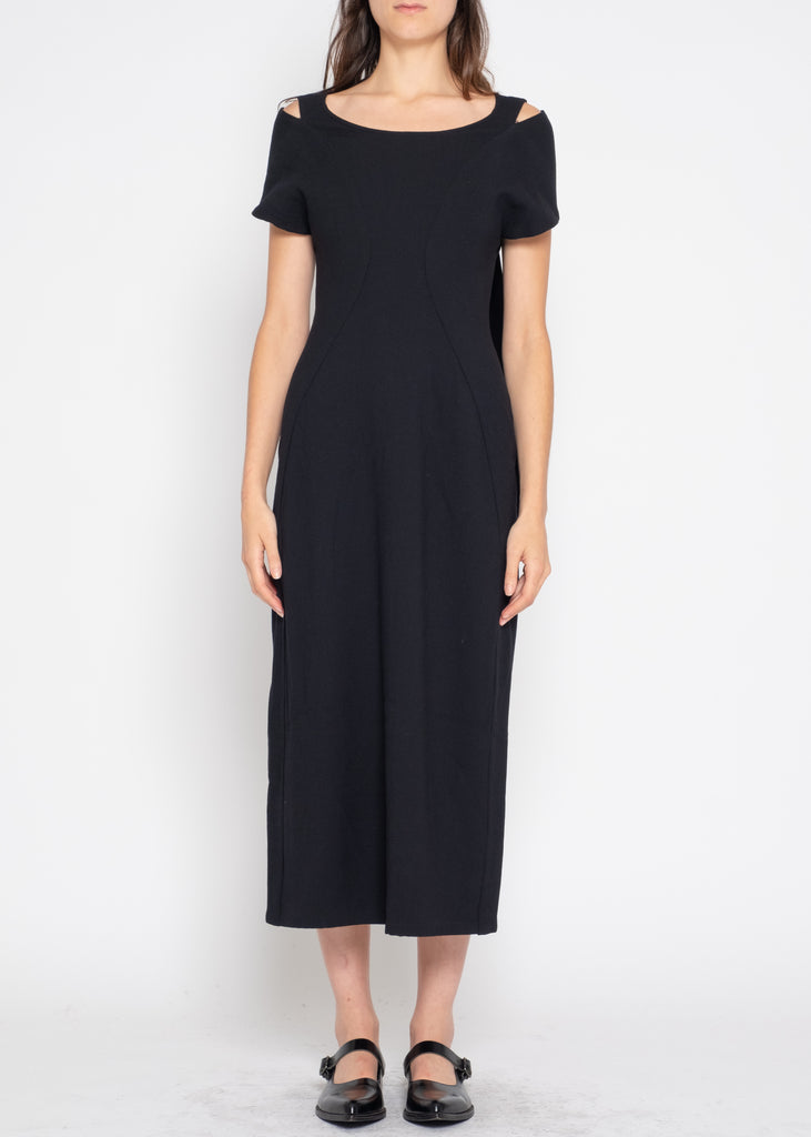Yohji Yamamoto Noir black sash dress
