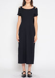 Yohji Yamamoto Noir black sash dress