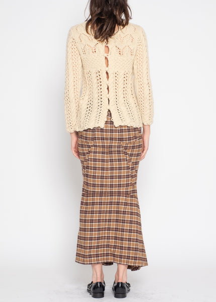 JUNYA WATANABE COMME des GARÇONS check pattern draped skirt JUNYA WATANABE COMME des GARÇONS check pattern draped skirt