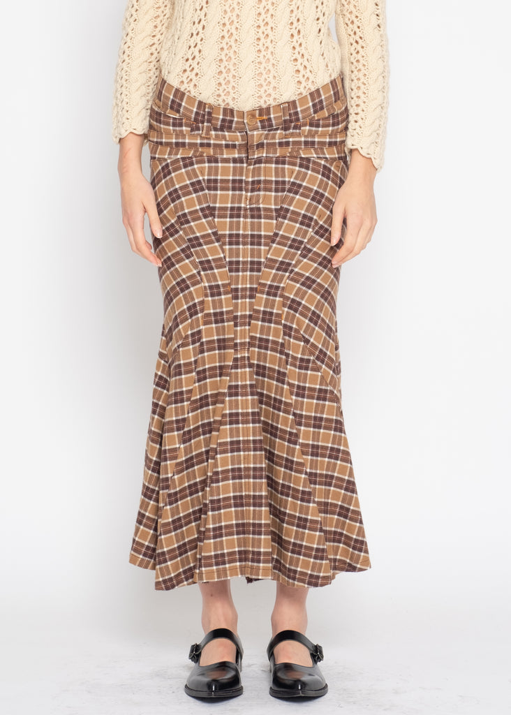 JUNYA WATANABE COMME des GARÇONS check pattern draped skirt