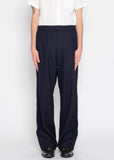 COMME des GARÇONS robe de chambre navy wool trouser