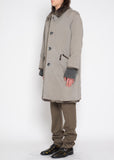 Issey Miyake padded fur trim coat