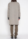 Issey Miyake padded fur trim coat