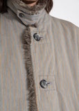 Issey Miyake padded fur trim coat
