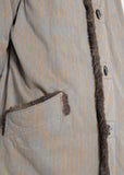 Issey Miyake padded fur trim coat