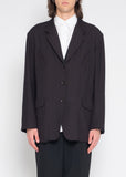 Yohji Yamamoto reversible stand-up collar buttoned jacket