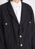 Yohji Yamamoto reversible stand-up collar buttoned jacket