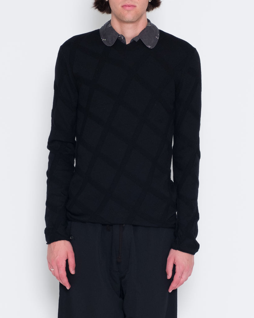 COMME des GARÇONS HOMME PLUS EVERGREEN crisscross knit