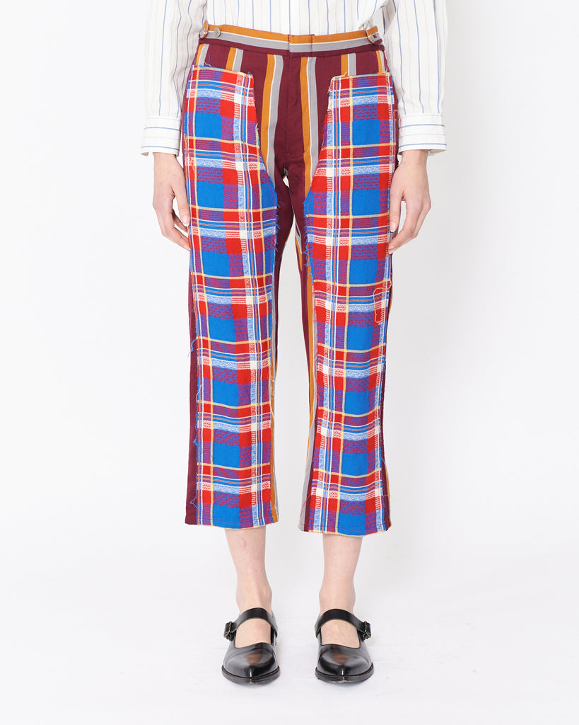 COMME des GARÇONS HOMME PLUS plaid patch trousers