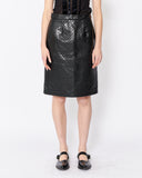 COMME des GARÇONS BLACK perforated leather skirt