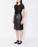 COMME des GARÇONS BLACK perforated leather skirt