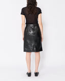COMME des GARÇONS BLACK perforated leather skirt