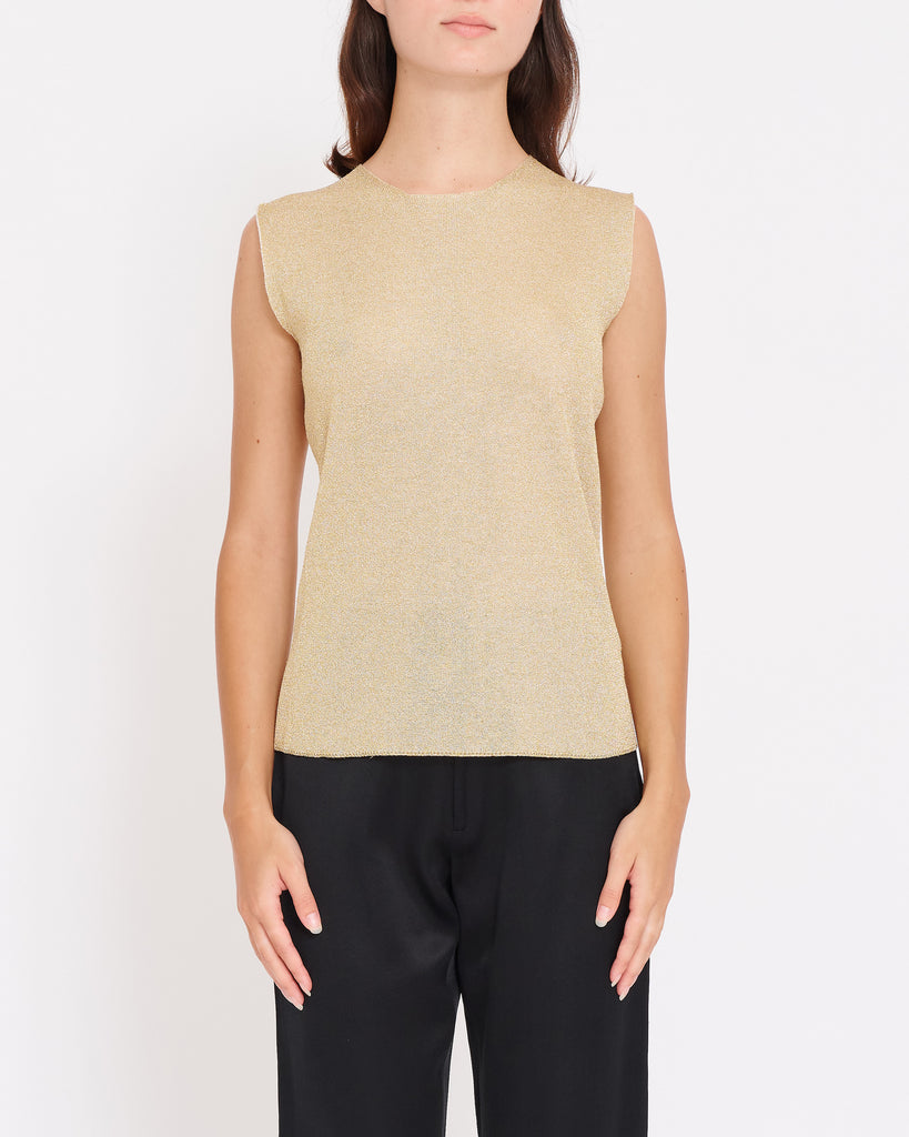 COMME des GARÇONS gold lamé tank top