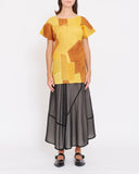 ISSEY MIYAKE abstract print pleated top