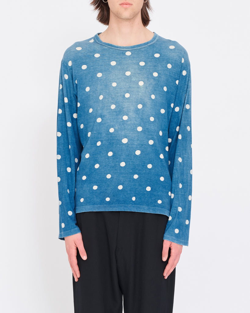 Yohji Yamamoto Pour Homme sun bleached polkadot long-sleeve t-shirt