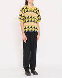 Issey Miyake pleat knit polo shirt