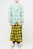 COMME des GARÇONS <br> Blue Plaid Silk Blazer