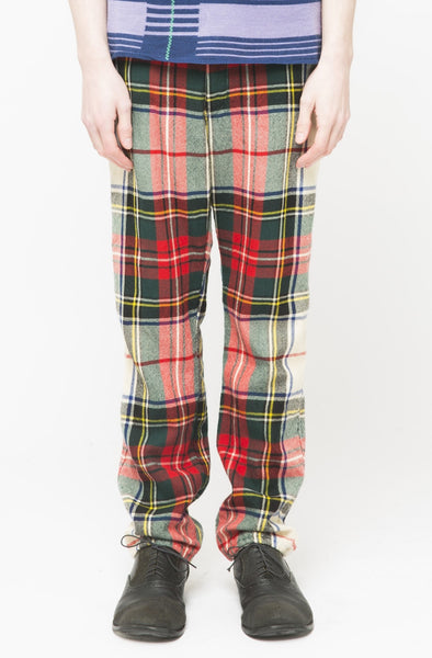 COMME des GARÇONS <br> White Plaid Wool Pants