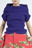 Junya Watanabe <br> Purple ribbed knit top