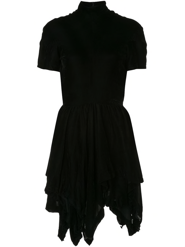 COMME DES GARÇONS pointed hemline velvet effect dress