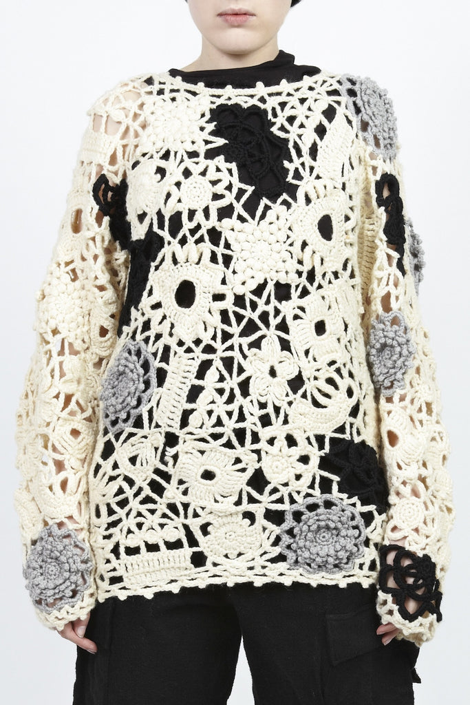 Yohji Yamamoto <br> Floral crochet knit