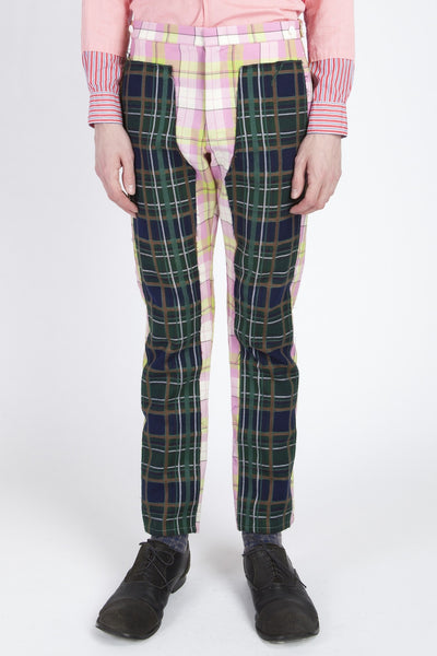 COMME des GARÇONS <br> Plaid Panel Pants