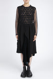 COMME des GARÇONS <br> Velvet boiled wool culottes / top