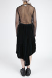 COMME des GARÇONS <br> Velvet boiled wool culottes / top