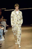 COMME DES GARÇONS Homme Plus scribble printed pinstripe blazer