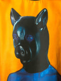 Walter Van Beirendonck painted silk pig top