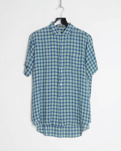 Yohji Yamamoto Ys for Men loose linen check shirt