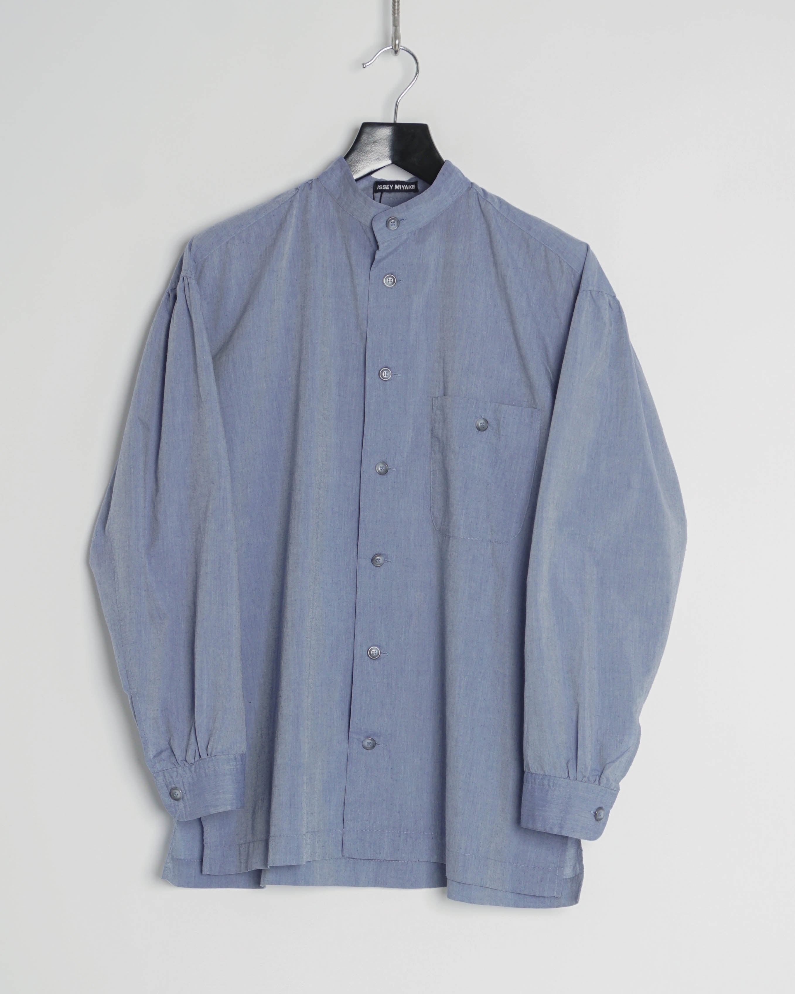 ISSEY MIYAKE◆長袖カットソー/2/ナイロン/BLU/IM23KH716 ISSEY MIYAKE(イッセイミヤケ) / 長袖カットソー/2/ナイロン/BLU