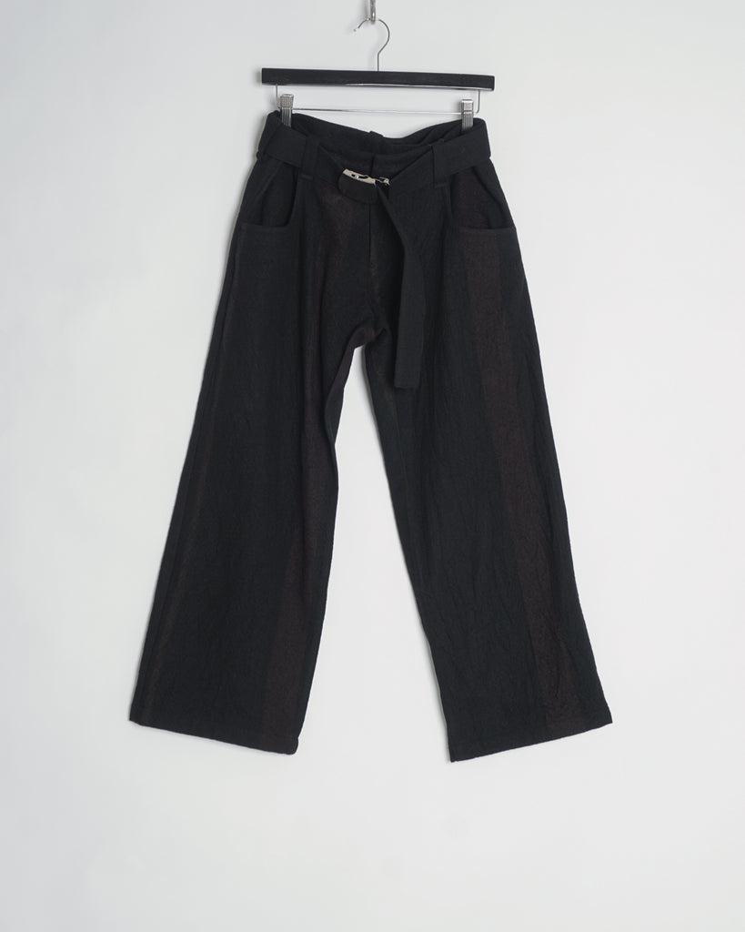 Yohji Yamamoto boiled wool wide stripe pants