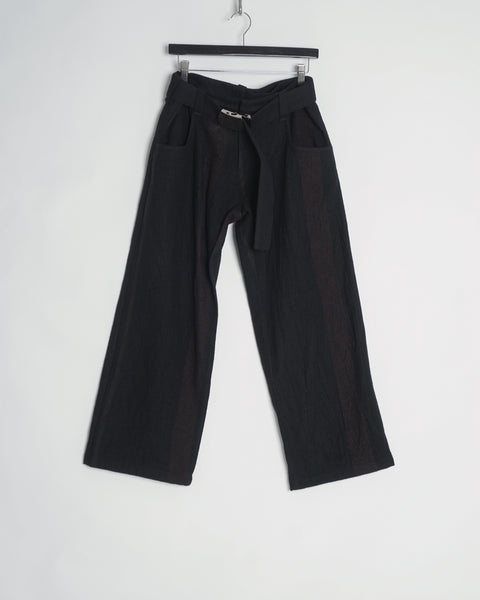 Yohji Yamamoto boiled wool wide stripe pants
