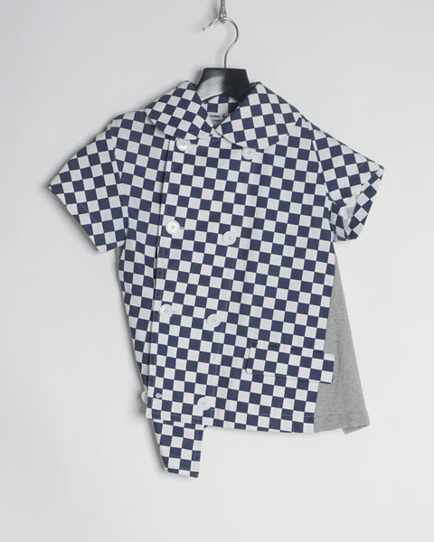 COMME des GARÇONS twisted checkerboard top
