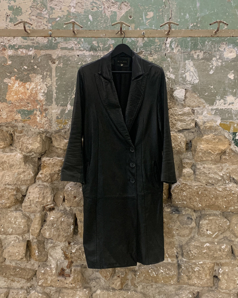 Ann Demeulemeester Big Lapel Leather Coat
