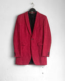 Comme des Garçons Homme Plus Red Brocade Jacket with Velvet Sleeve