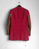 Comme des Garçons Homme Plus Red Brocade Jacket with Velvet Sleeve
