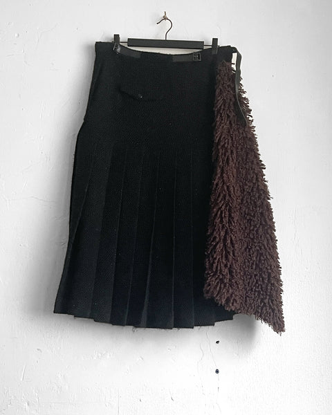 Yohji Yamamoto Pour Homme Kilting me Softly w/ Faux Fur