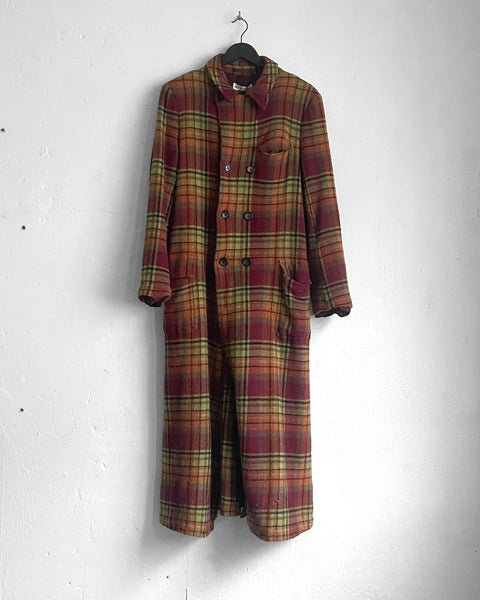 Comme des Garçons Robe de Chambre Plaid Long Coat