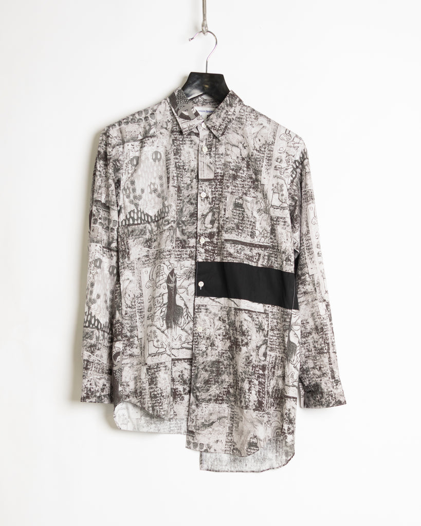 Comme des Garçons SHIRT black patchwork printed shirt