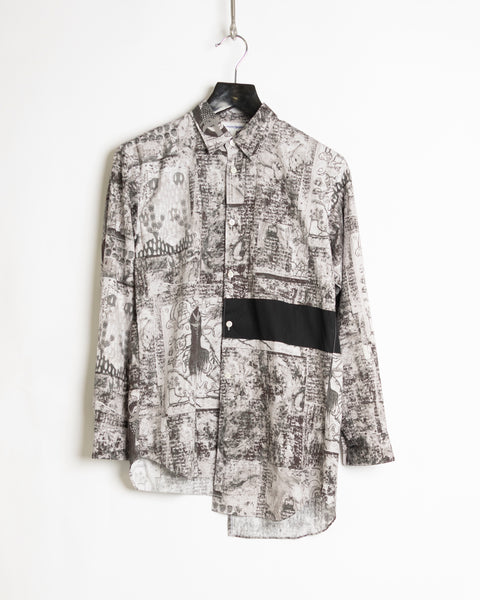 Comme des Garçons SHIRT black patchwork printed shirt