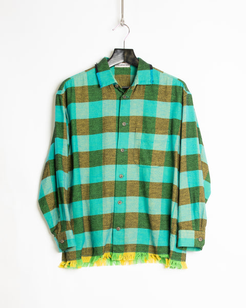 Issey Miyake Men Blue Flannel Button Down