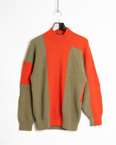 Issey Miyake Orange and Green Thick Knit