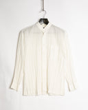 Issey Miyake Collarless Pleated Button down